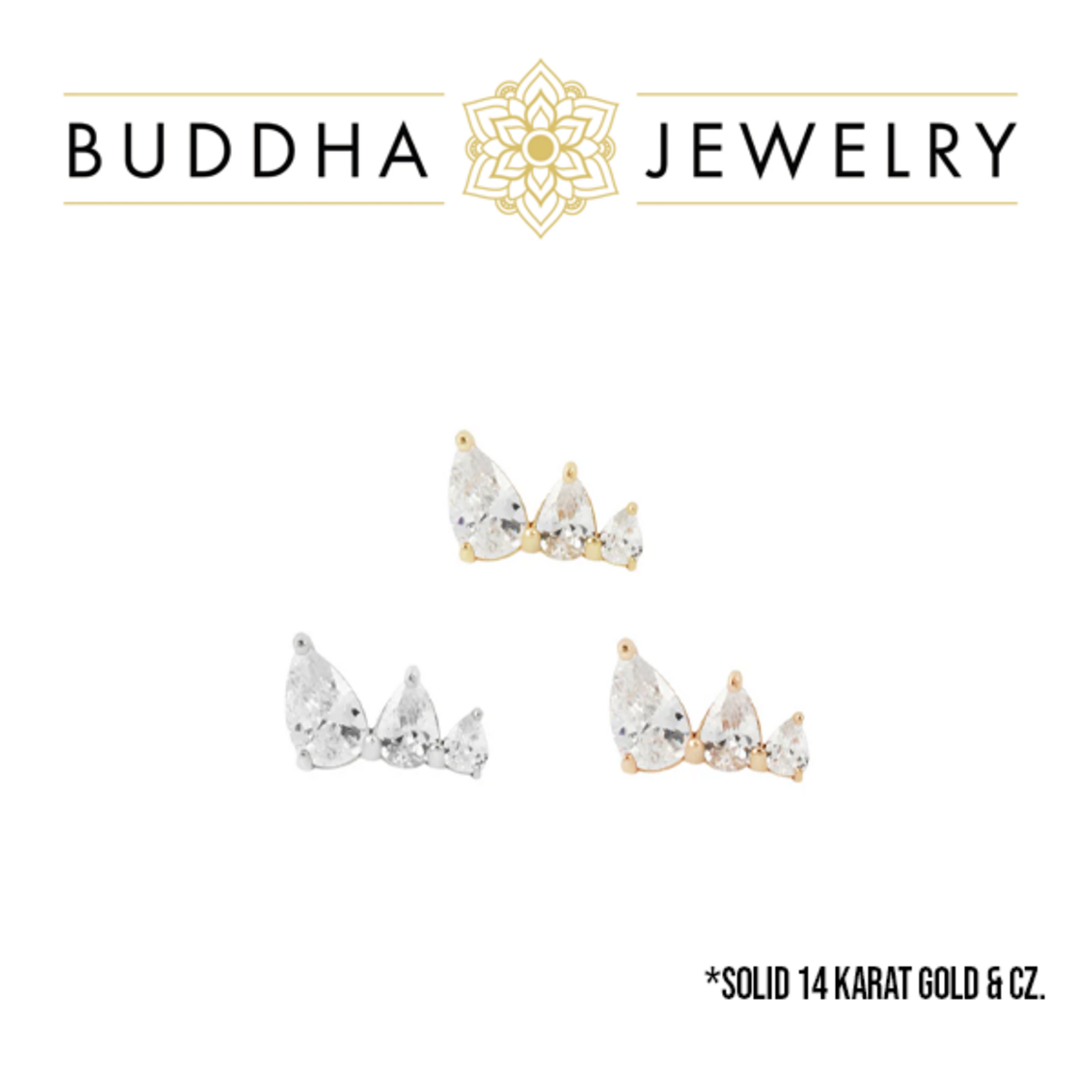 Buddha Jewelry Organics Buddha Jewelry Organics "Myriad" press-fit end with 1.5x2, 2x3, and 2.5x4 CZ pears