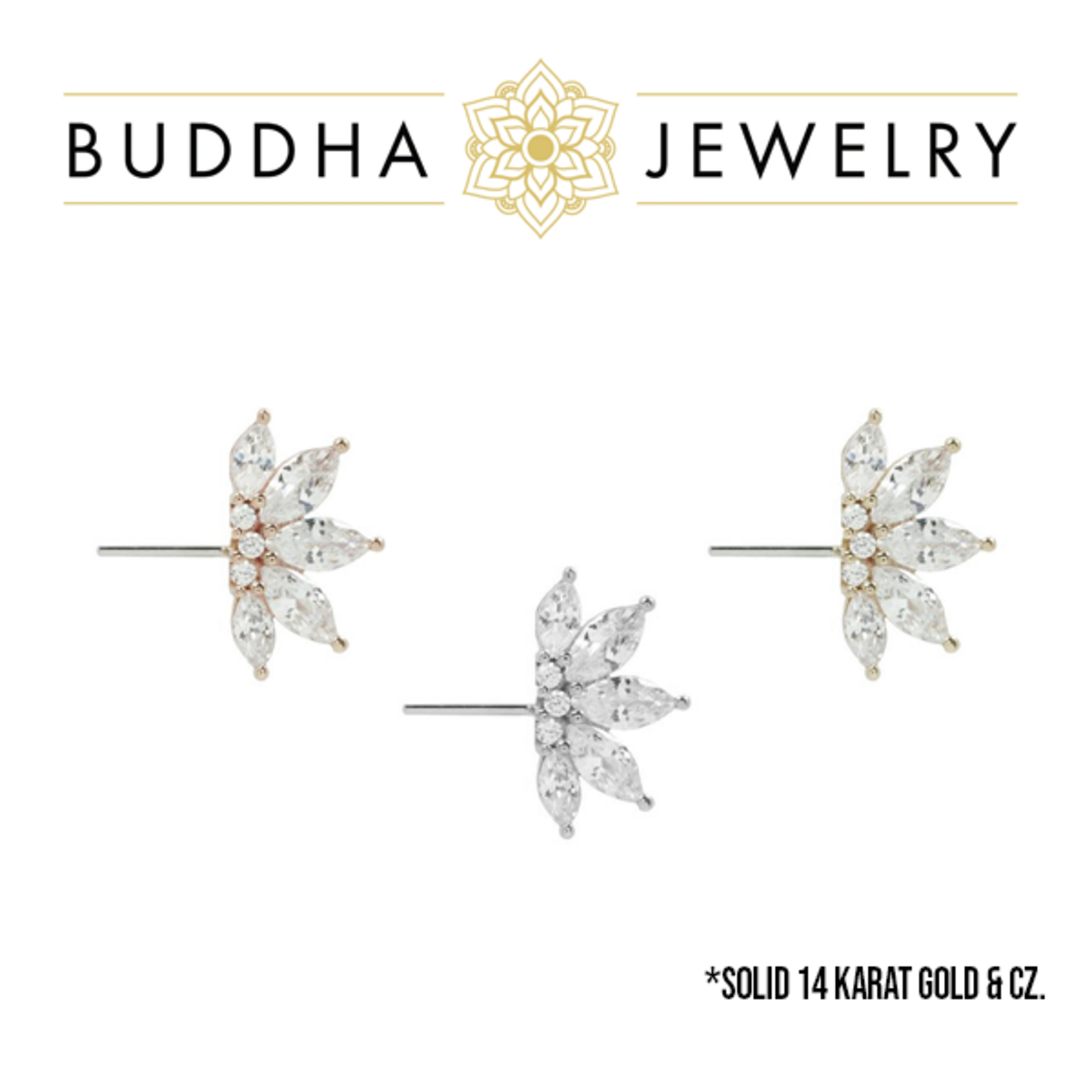 Buddha Jewelry Organics Buddha Jewelry Organics forward facing "Valentina" press-fit end with CZ