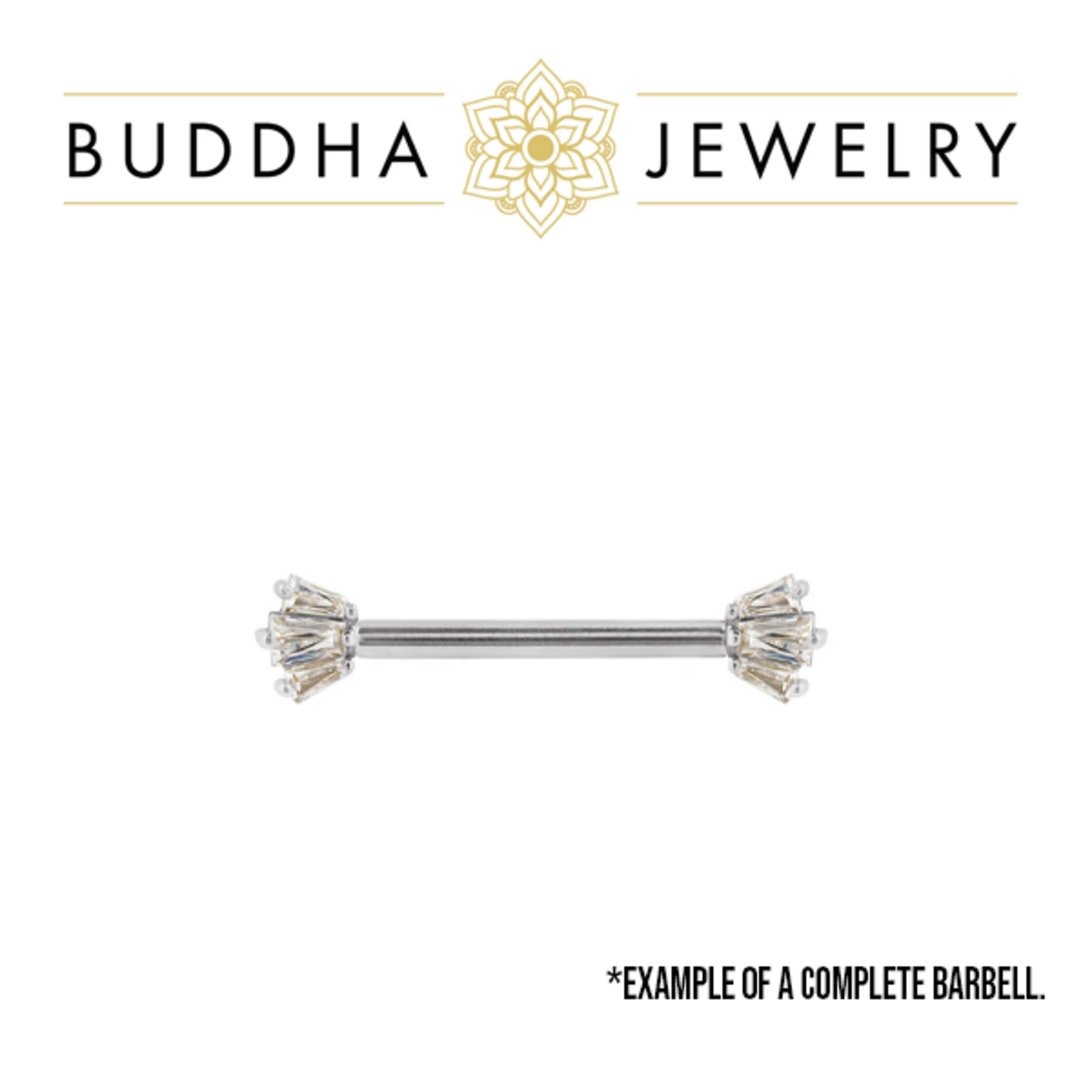 Buddha Jewelry Organics Buddha Jewelry Organics forward facing "Gemma Trio" press-fit end with CZ