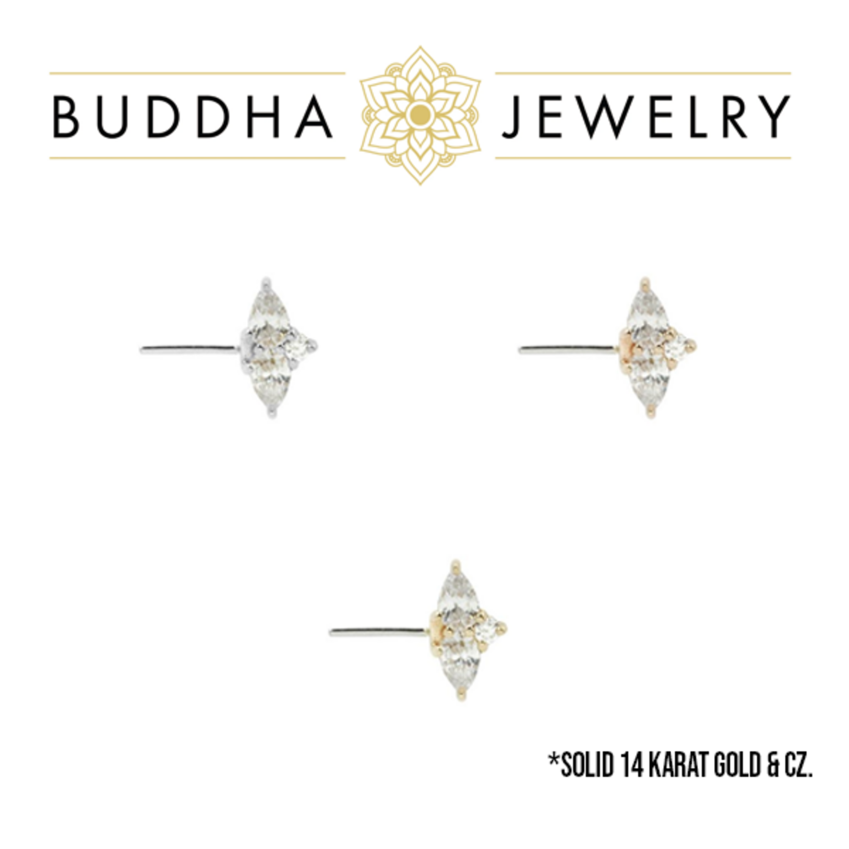 Buddha Jewelry Organics Buddha Jewelry Organics forward facing "Ethereal" press-fit end with CZ
