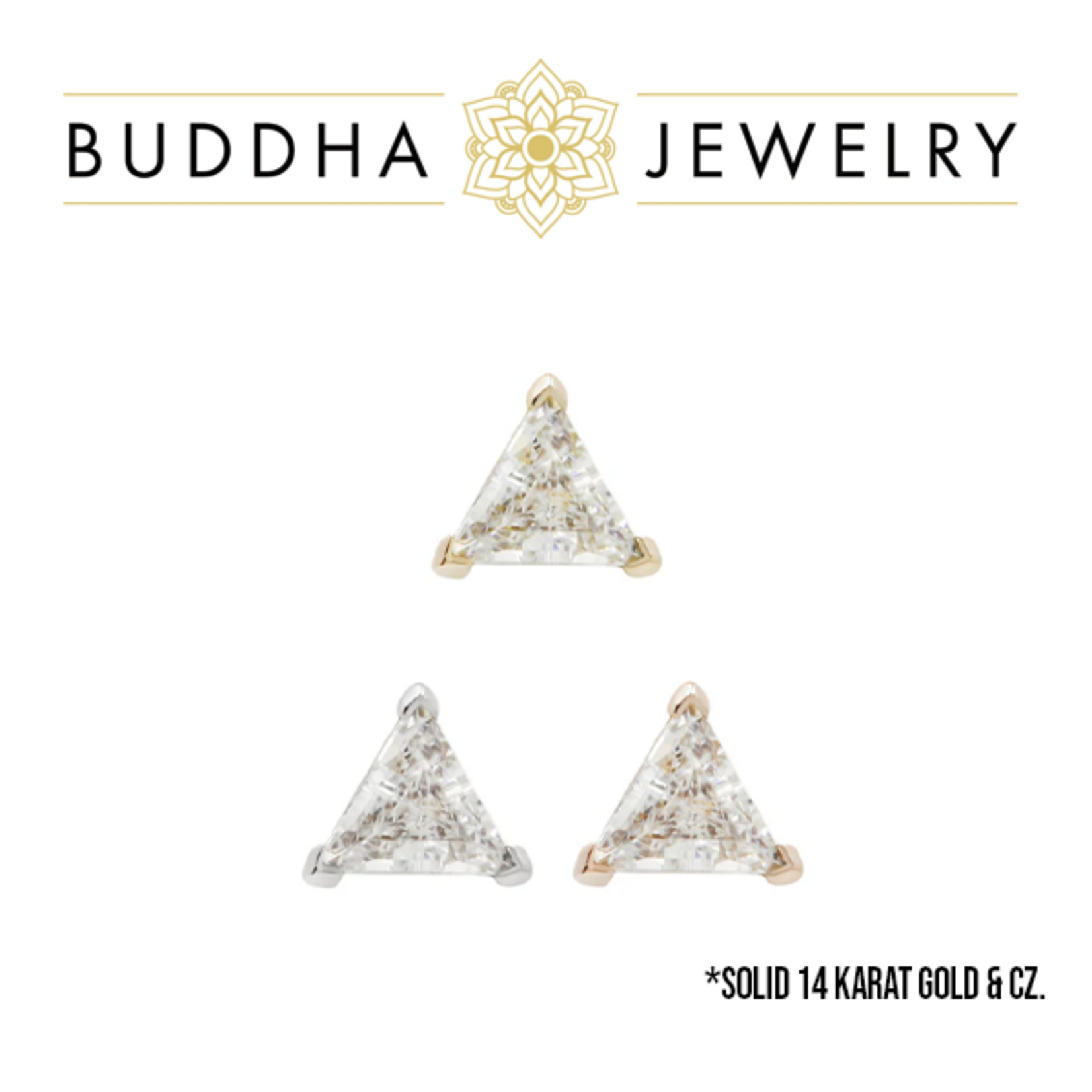 Buddha Jewelry Organics Buddha Jewelry Organics prong-set trillion press-fit end with CZ