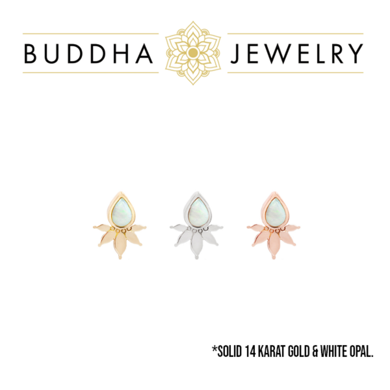 Buddha Jewelry Organics Buddha Jewelry Organics "Lavish" press-fit end with white opal