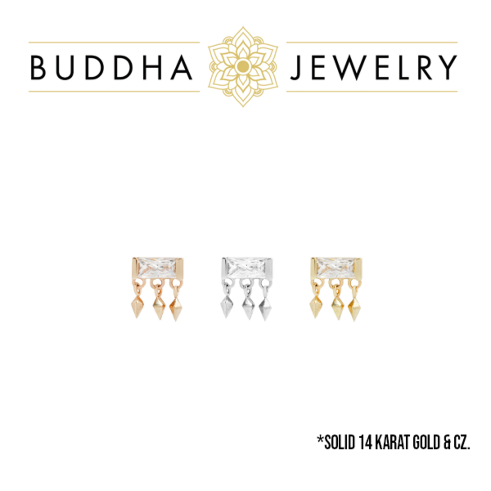 Buddha Jewelry Organics Buddha Jewelry Organics "Aspen" press-fit end with baguette CZ & charms