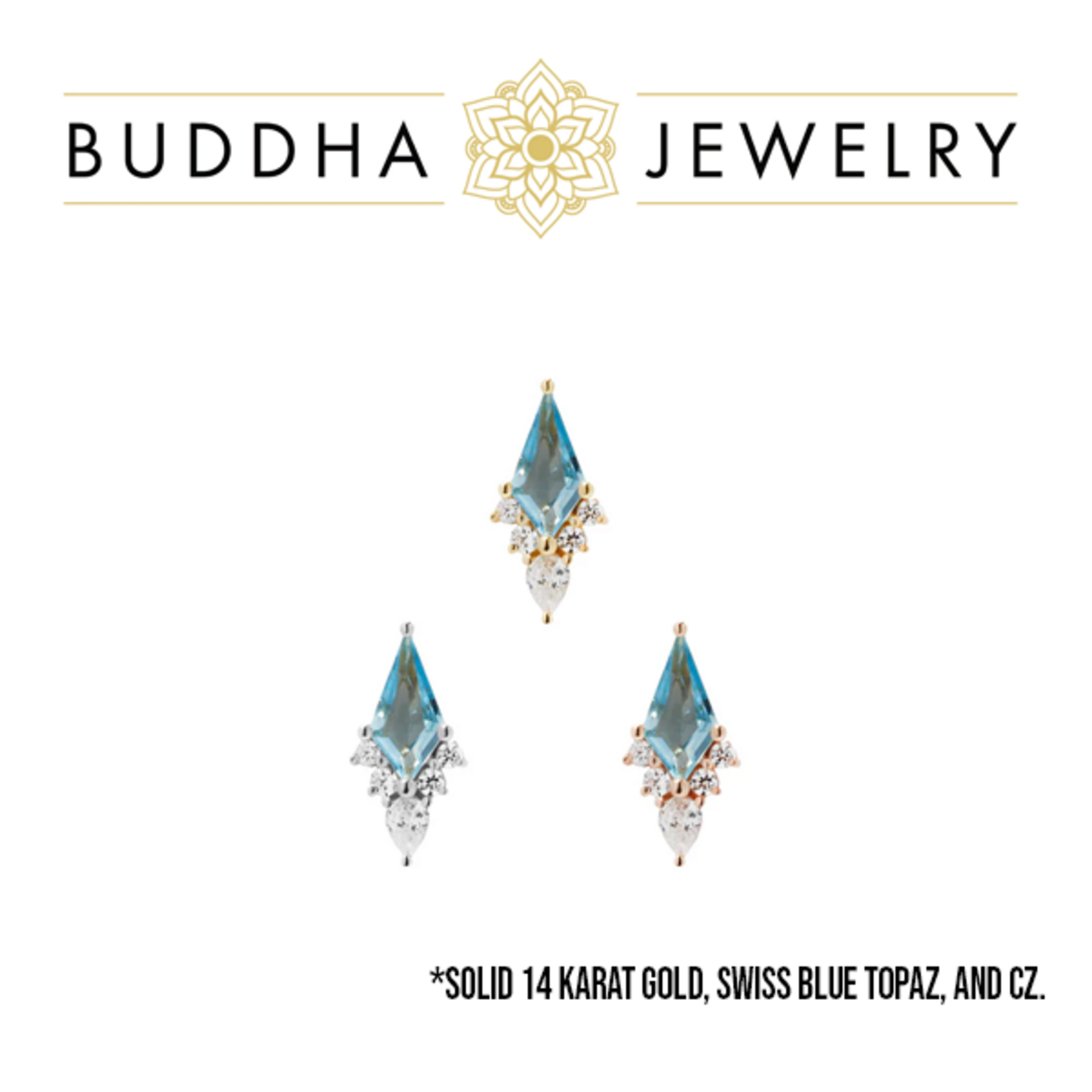 Buddha Jewelry Organics Buddha Jewelry Organics "Afterglow" press-fit end with Swiss blue topaz & CZ