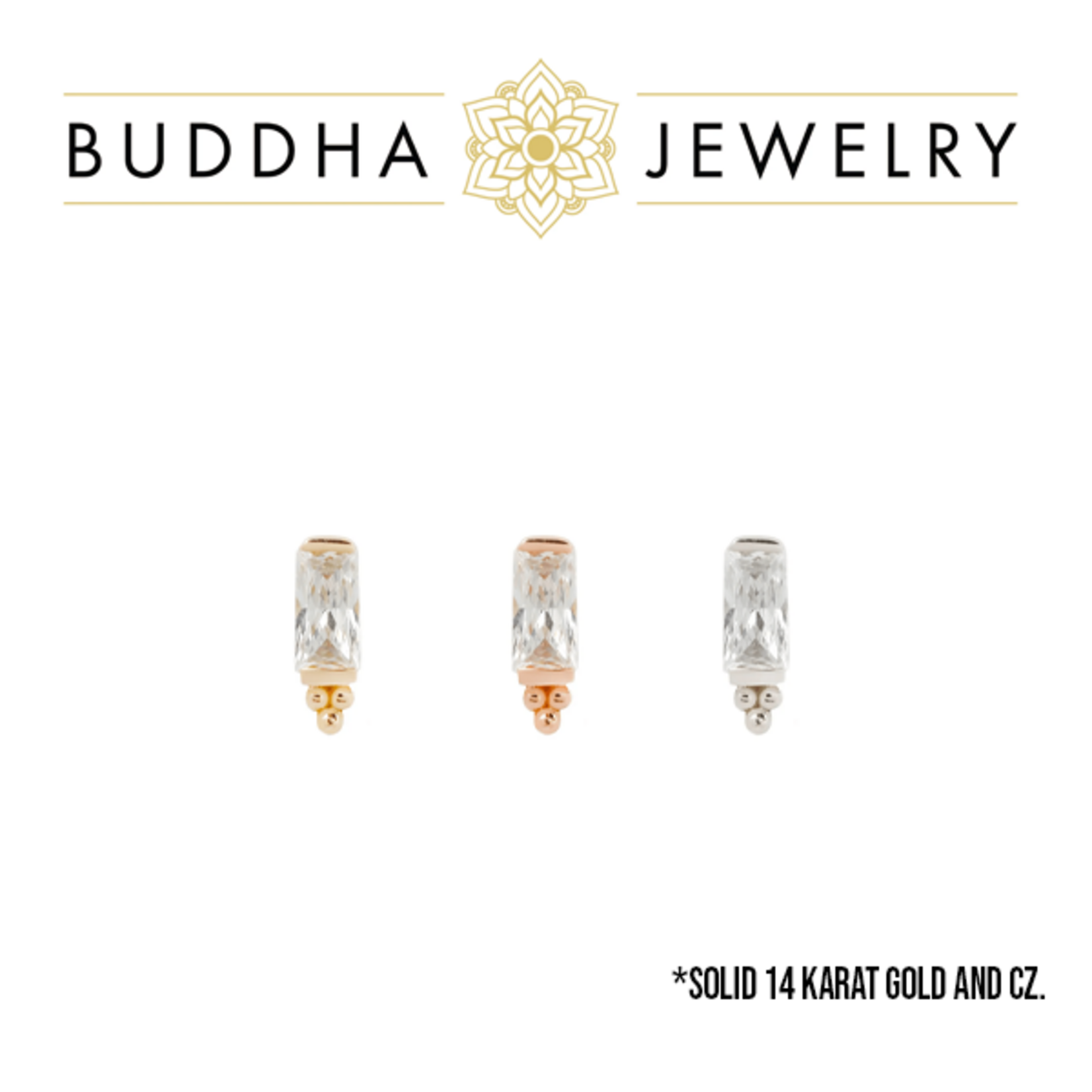 Buddha Jewelry Organics Buddha Jewelry Organics "Dior" press-fit end with baguette CZ.
