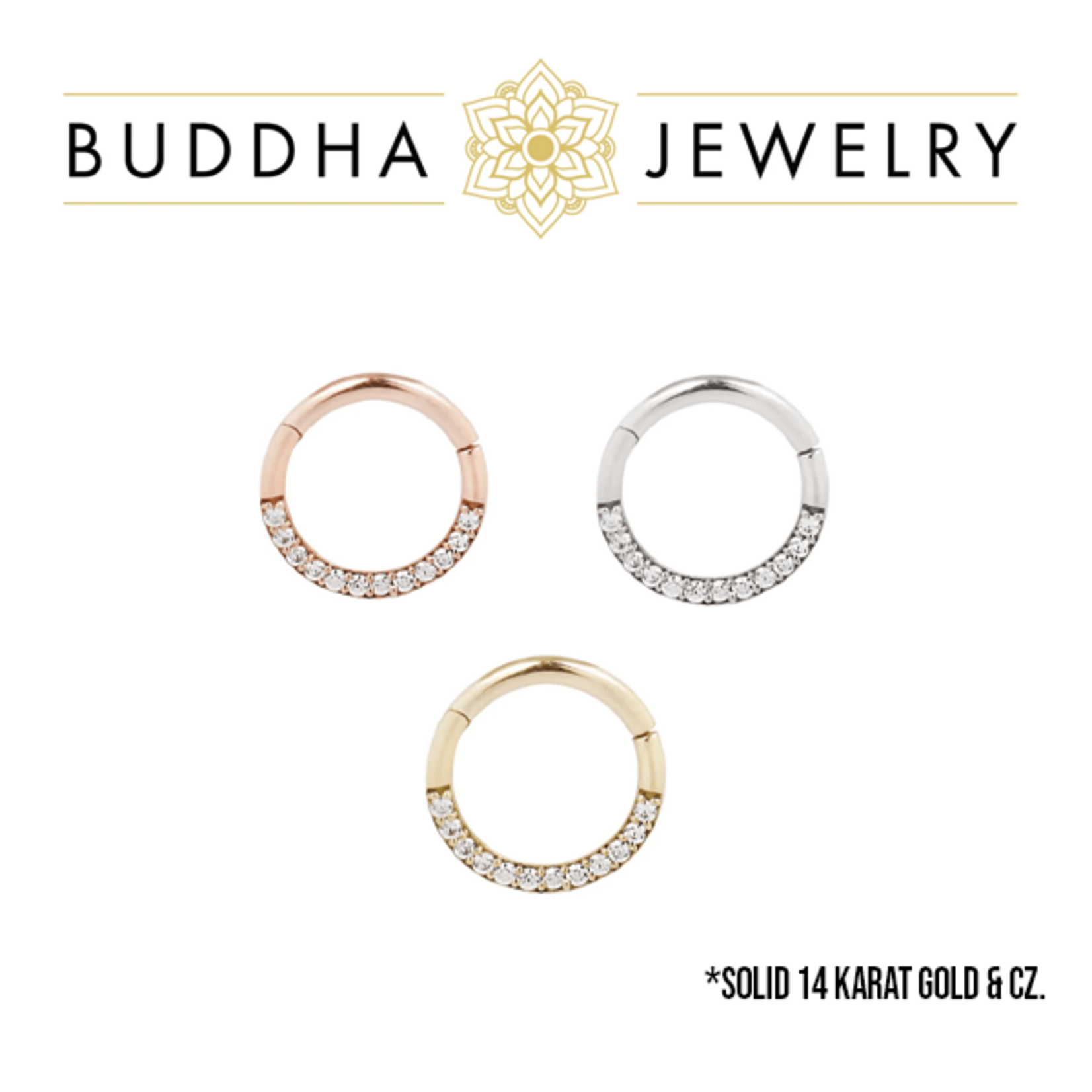 Buddha Jewelry Organics Buddha Jewelry Organics 16g "Dia" clicker with CZ