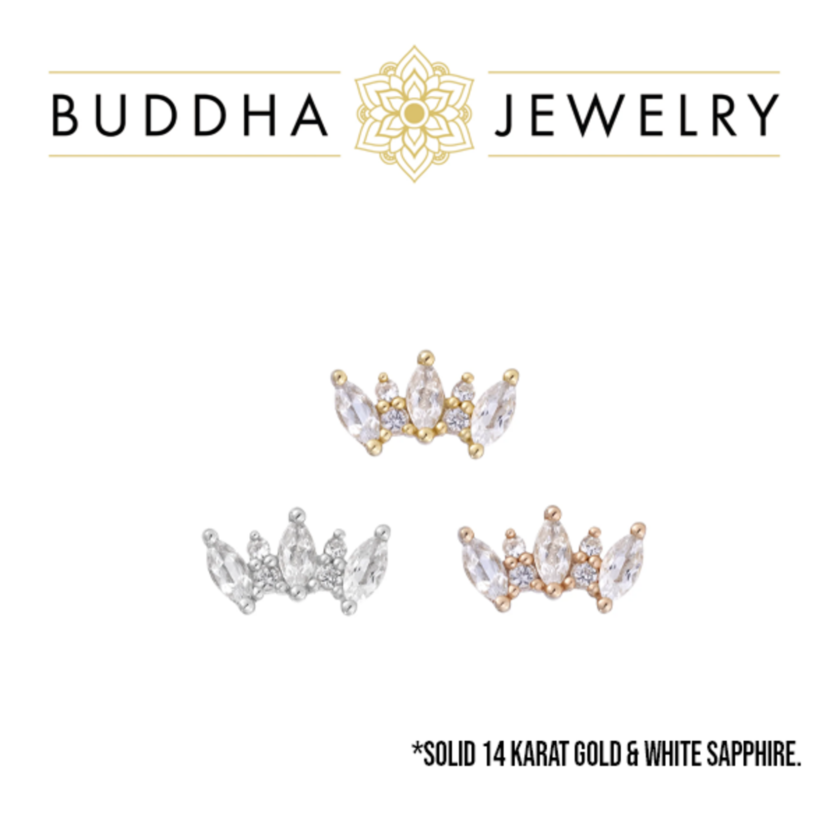 Buddha Jewelry Organics Buddha Jewelry Organics "Alice" press-fit end with white sapphires
