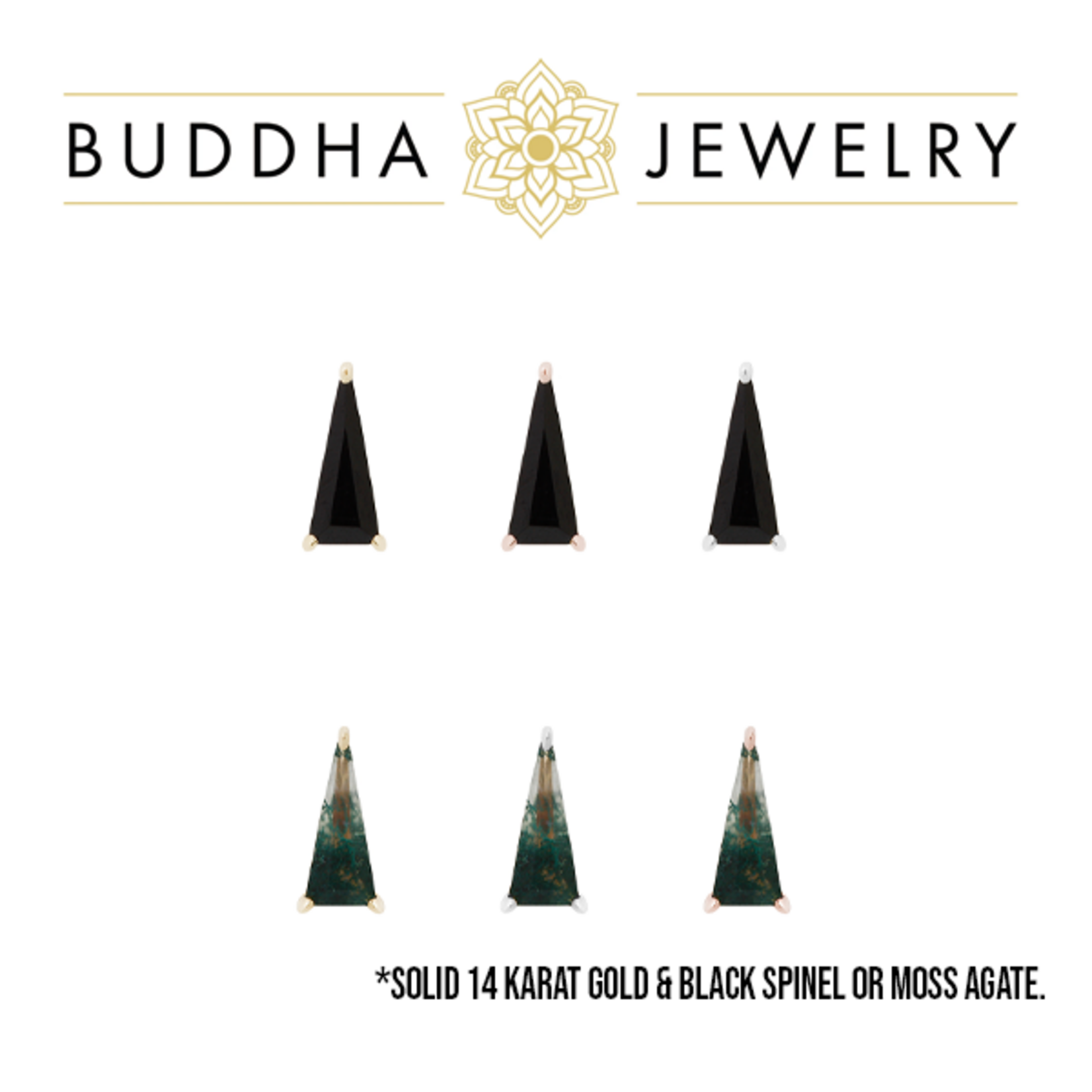 Buddha Jewelry Organics Buddha Jewelry Organics "Vela" press-fit end with 5.5x2.5 triangle-cut stone