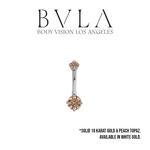 BVLA BVLA "Classic Prong" Navel Curve with Peach Topaz