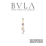 BVLA BVLA Yellow Gold 14g "Catherine" Navel Curve with Bezel-Set CZ