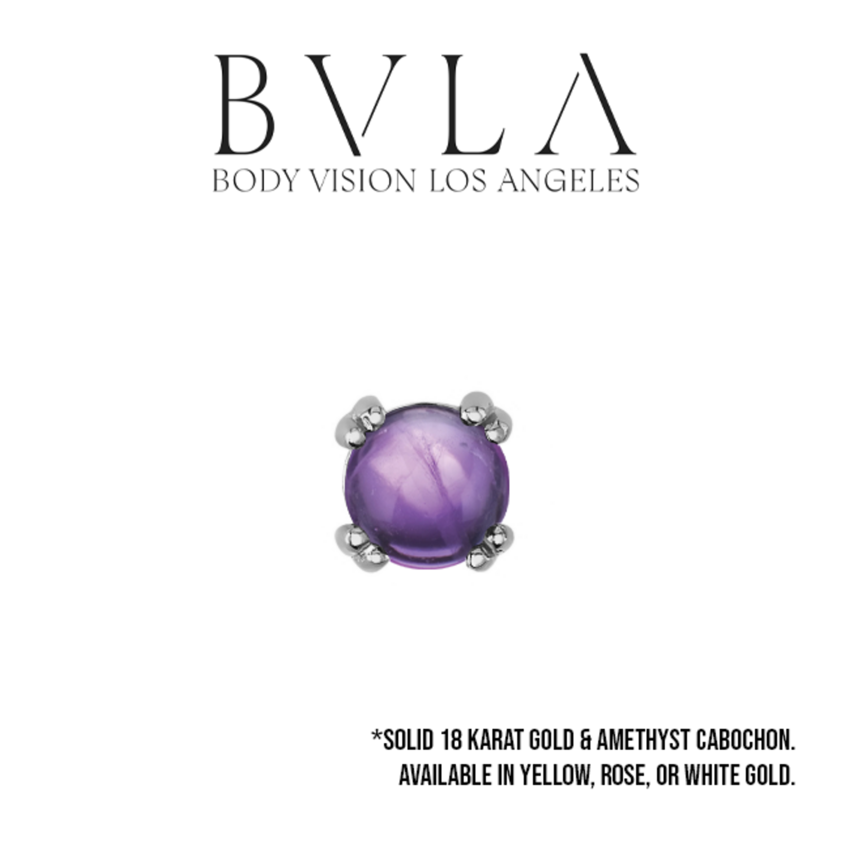 BVLA BVLA "Round Cab Prong" press-fit end with AA amethyst