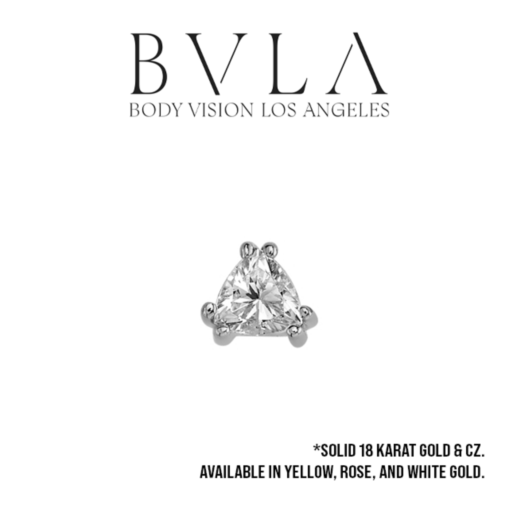 BVLA BVLA 16g "Tanti" double-prong threaded end with 3.0mm trillion cut CZ