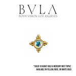 BVLA BVLA 16g "Mini Kandy" Threaded End with Bezel-Set Mercury Mist Topaz