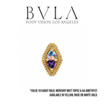 BVLA BVLA 16g "Afghan Double Trillion" Threaded End with Amethyst & Mercury Mist Topaz