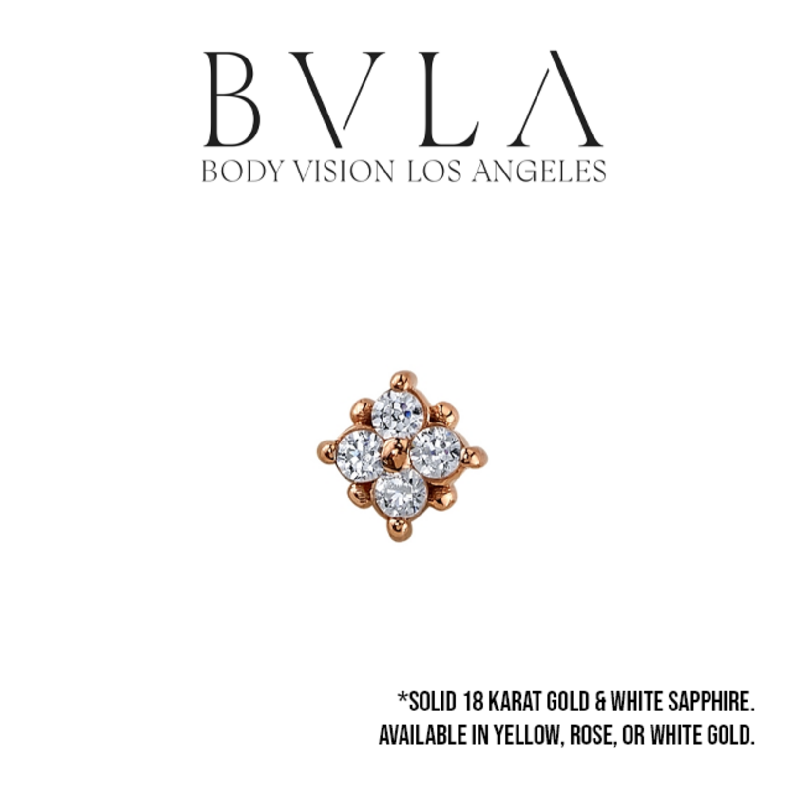 BVLA BVLA 16g "Reema" threaded end with 4x White Sapphire