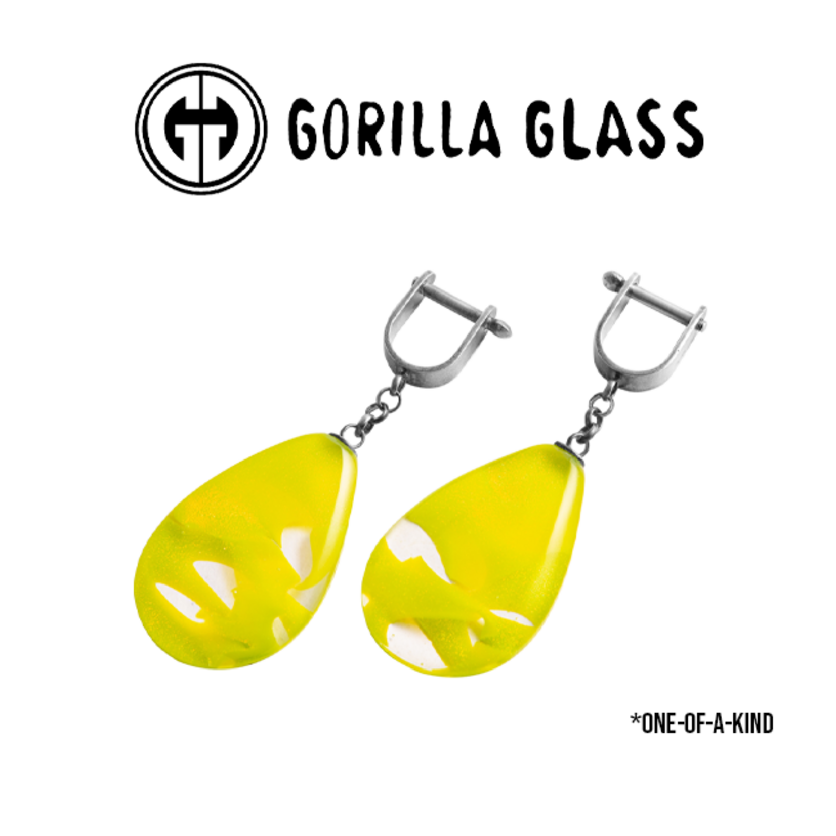 Gorilla Glass Gorilla Glass boiled yellow dichroic glass weights