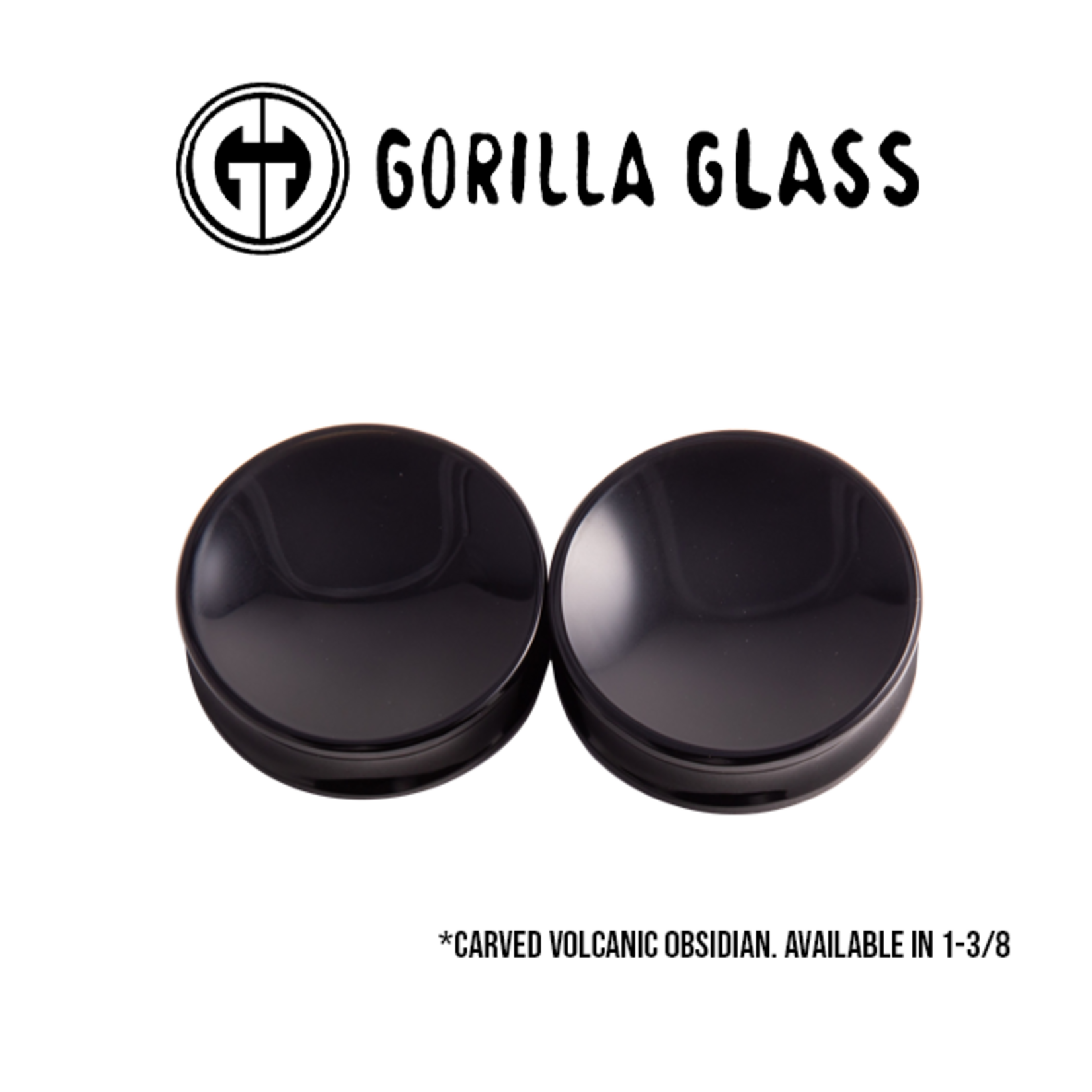 Gorilla Glass Gorilla Glass double flared concave obsidian plugs
