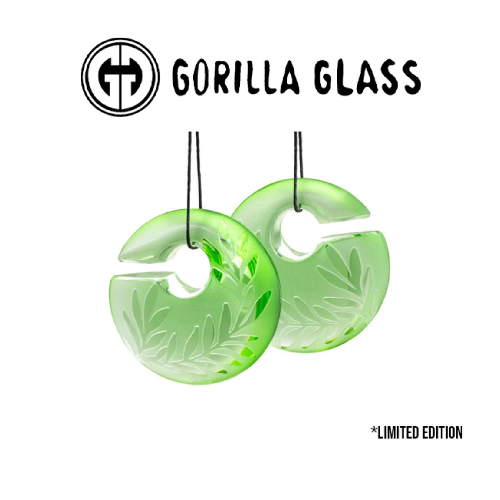 Gorilla Glass Gorilla Glass small green sandblasted Eclipse weight with vine design. Must be at least 1/2