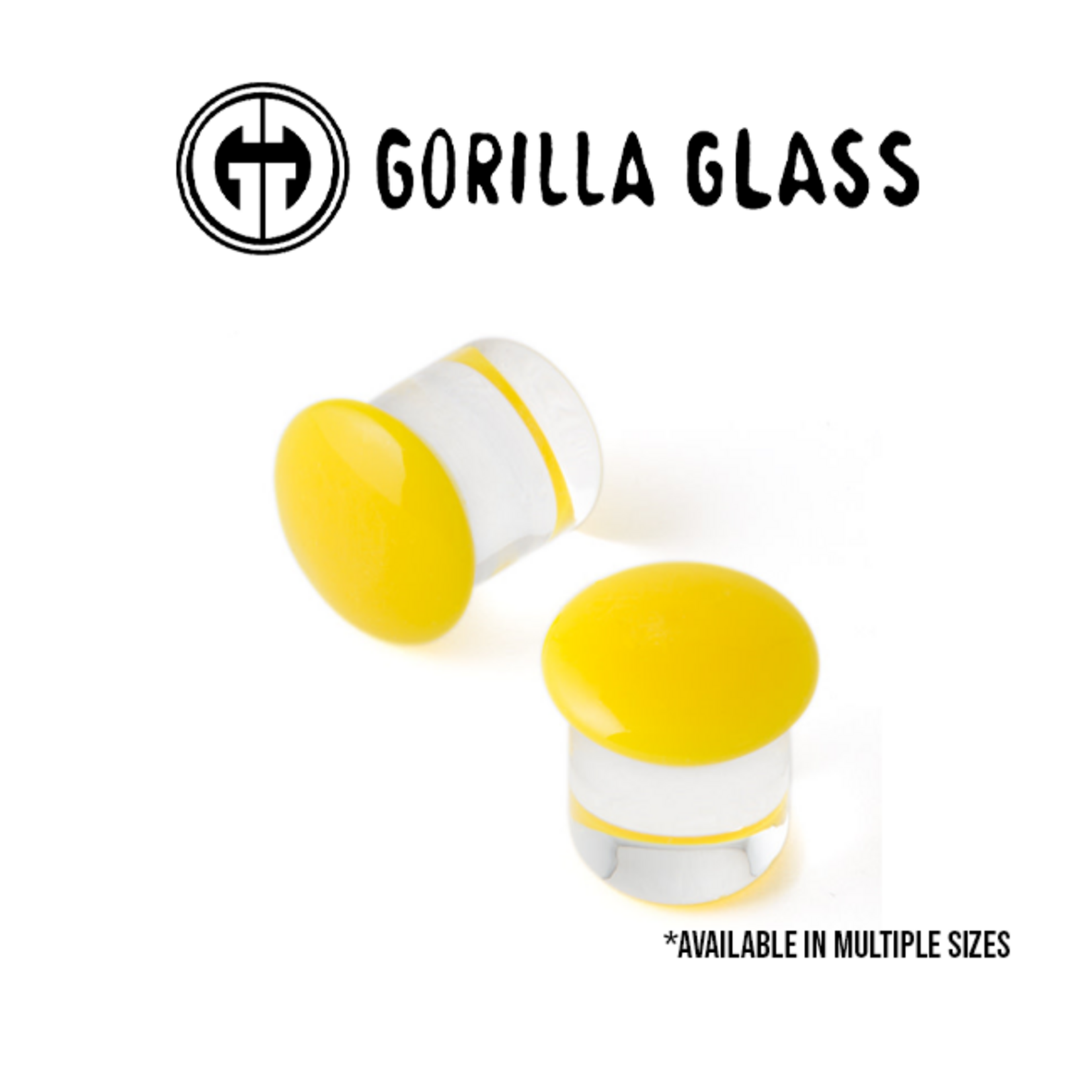 Gorilla Glass Gorilla Glass single flare yellow color front plugs