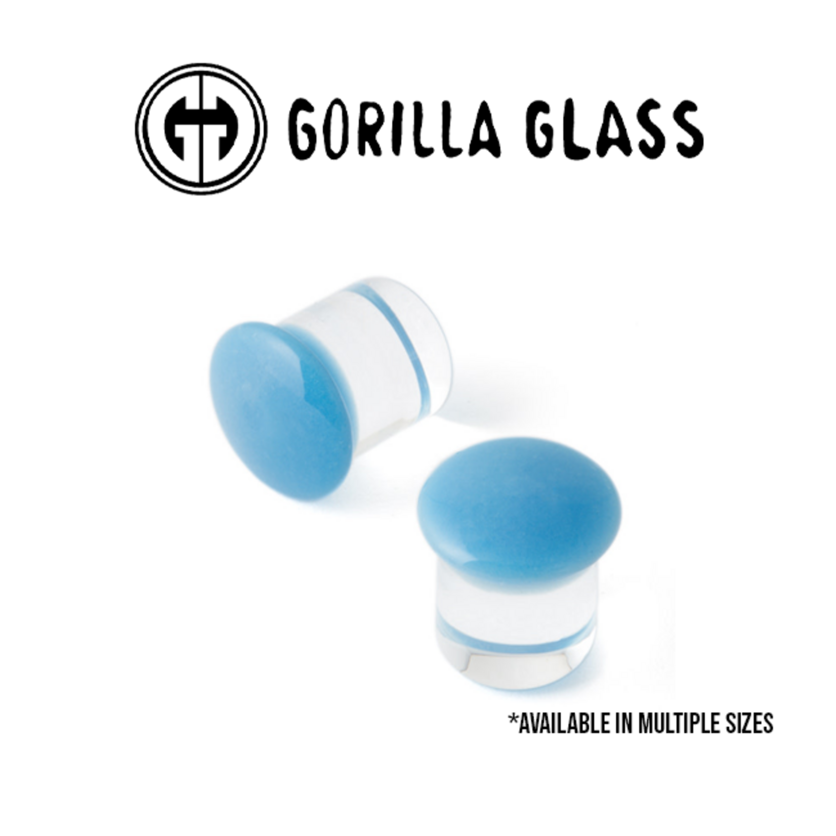 Gorilla Glass Gorilla Glass single flare Sky Blue color front plugs