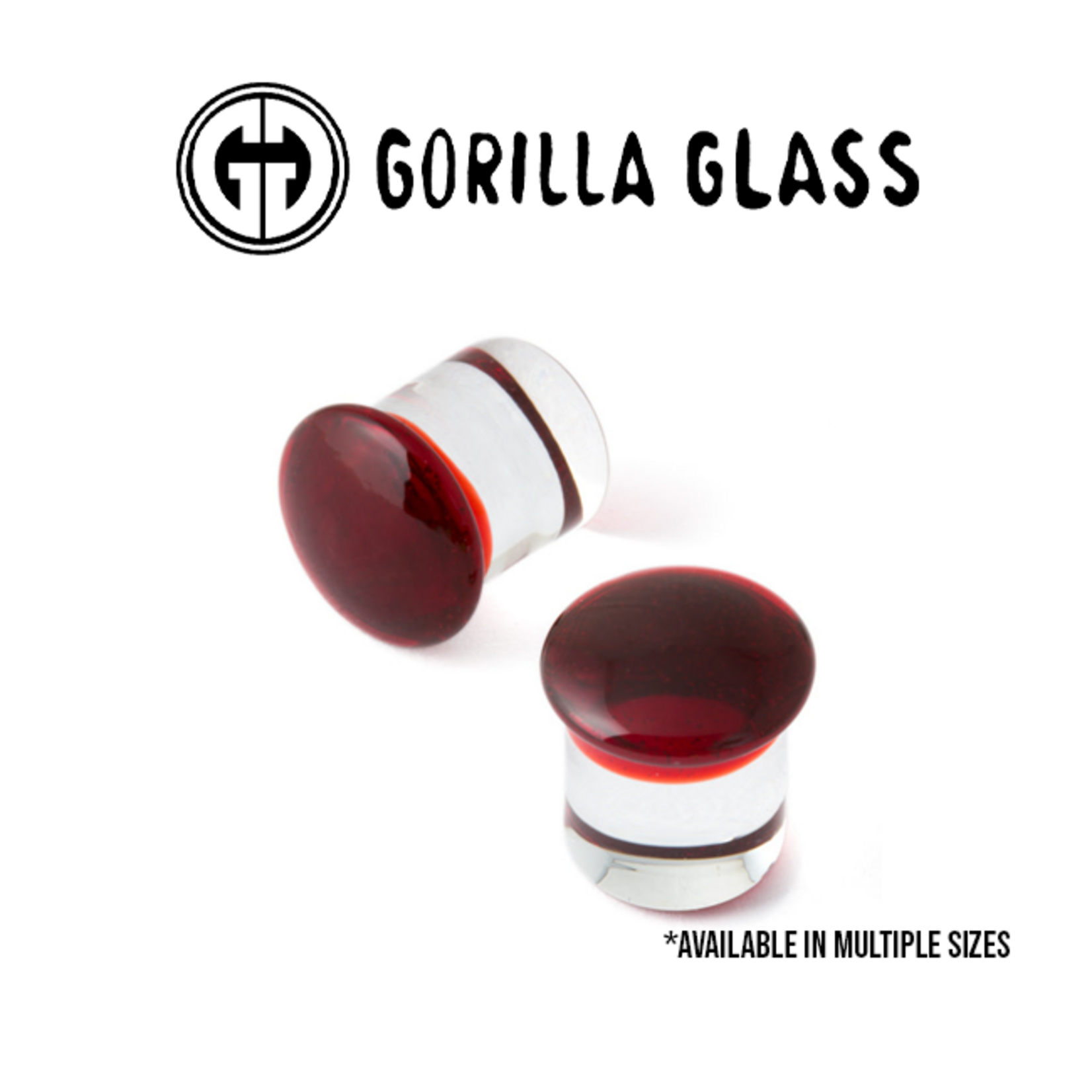 Gorilla Glass Gorilla Glass single flare Ruby color front plugs