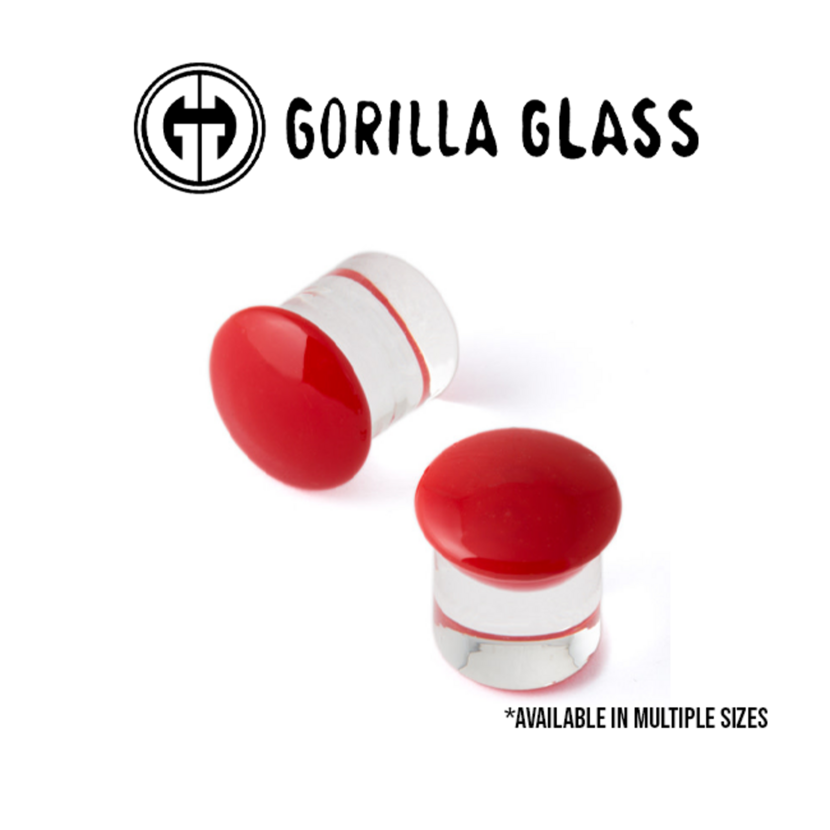 Gorilla Glass Gorilla Glass single flare Red color front plugs