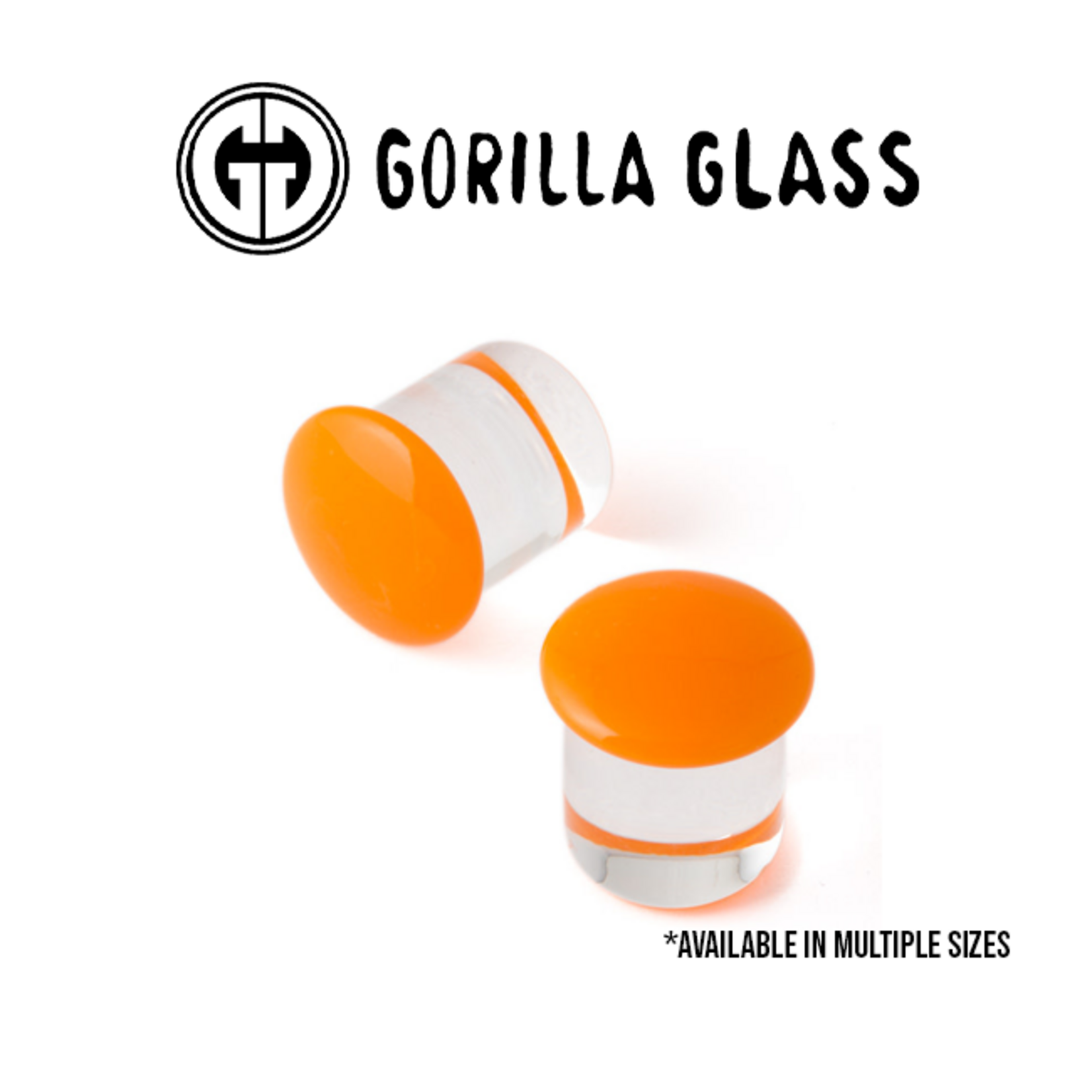 Gorilla Glass Gorilla Glass single flare Orange color front plugs