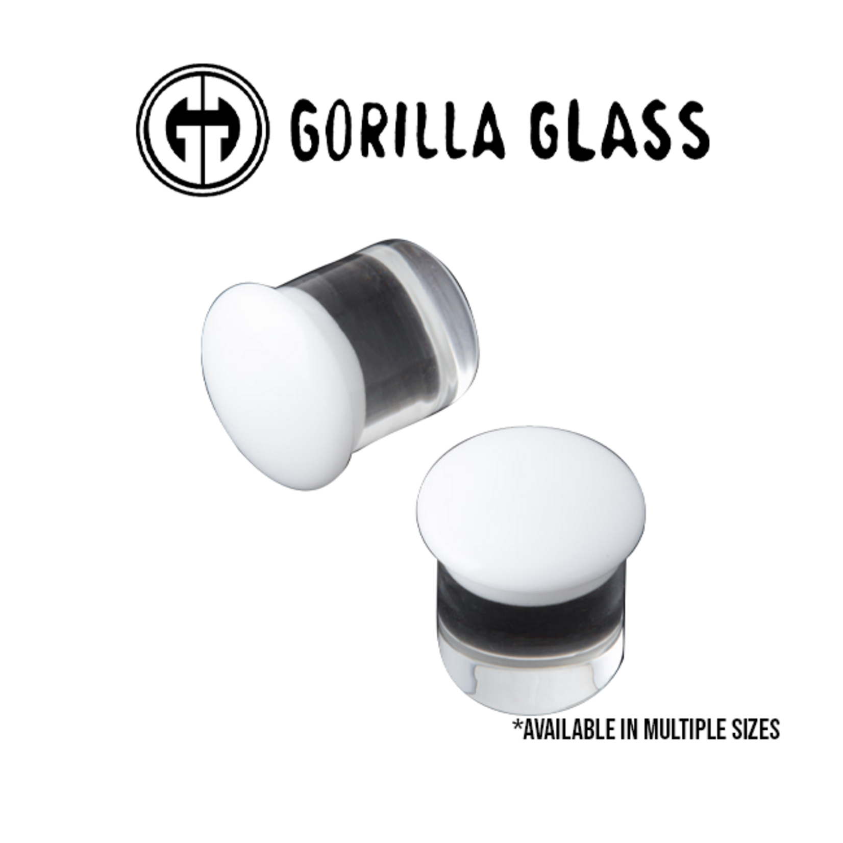 Gorilla Glass Gorilla Glass single flare White color front plugs