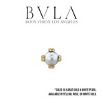 BVLA BVLA 16g "Round Cab Prong" Threaded End with White Pearl