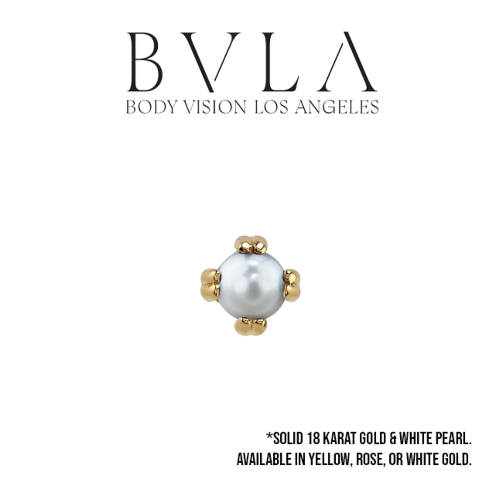 BVLA BVLA 16g "Round Cab Prong" threaded end with White Pearl