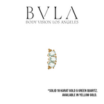 BVLA BVLA 16g 10.0mm "3 Gem Pear Panaraya" threaded end with Green Quartz