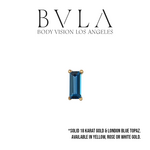 BVLA BVLA 16g "Prong Baguette" Threaded End with London Blue Topaz