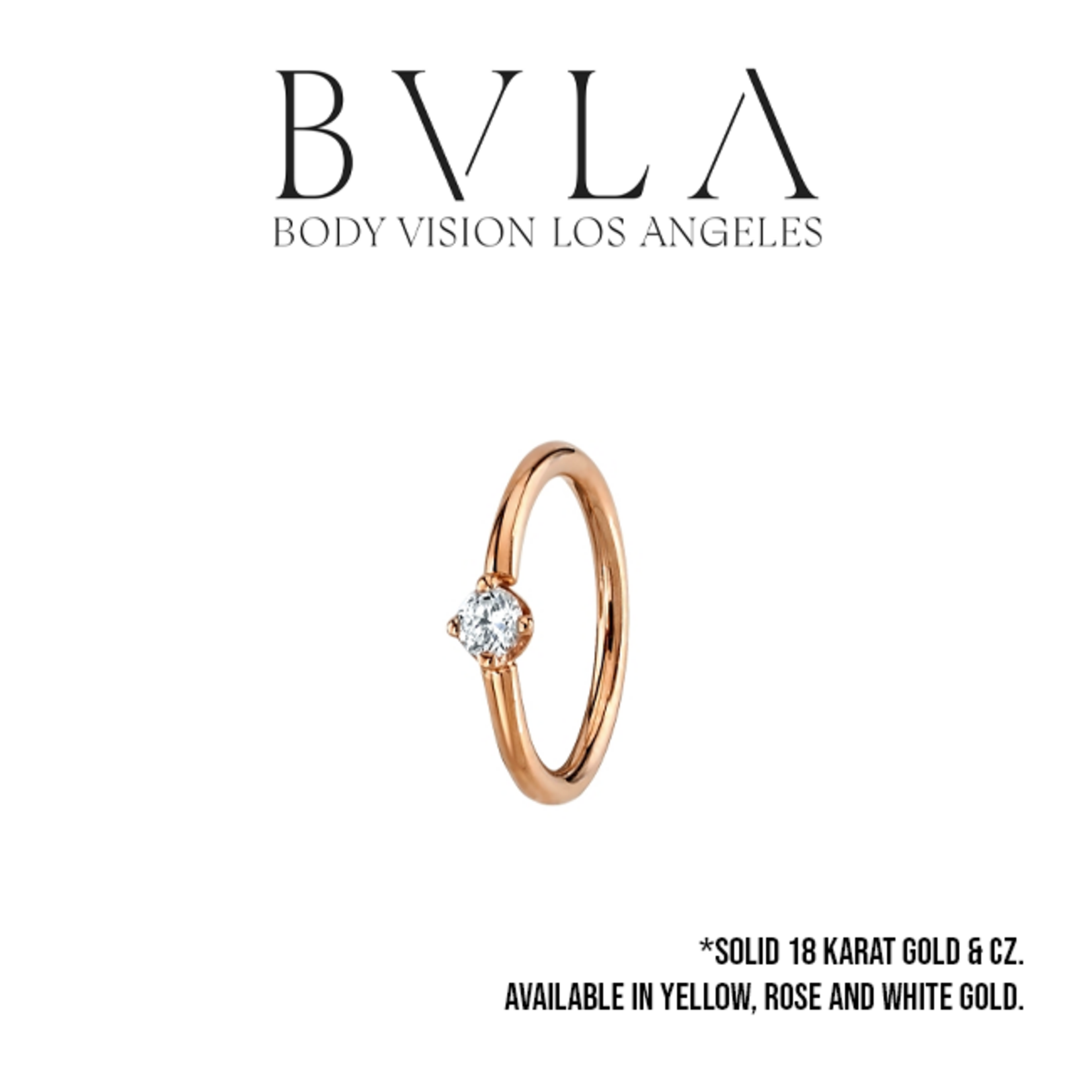 BVLA BVLA 18g "Fixed Prong Ring" with 2.0mm CZ