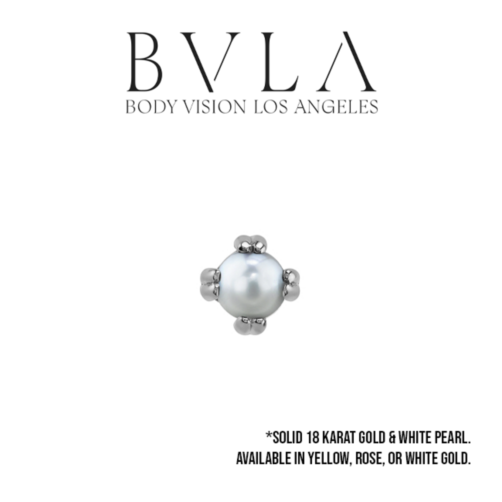 BVLA BVLA 18g "Round Cab Prong" press fit end with White Pearl