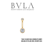 BVLA BVLA 14g "Tapered Classic Bezel" Navel Curve with CZ