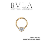 BVLA BVLA 16g "Oceane 3" Seam Ring with CZ Baguettes