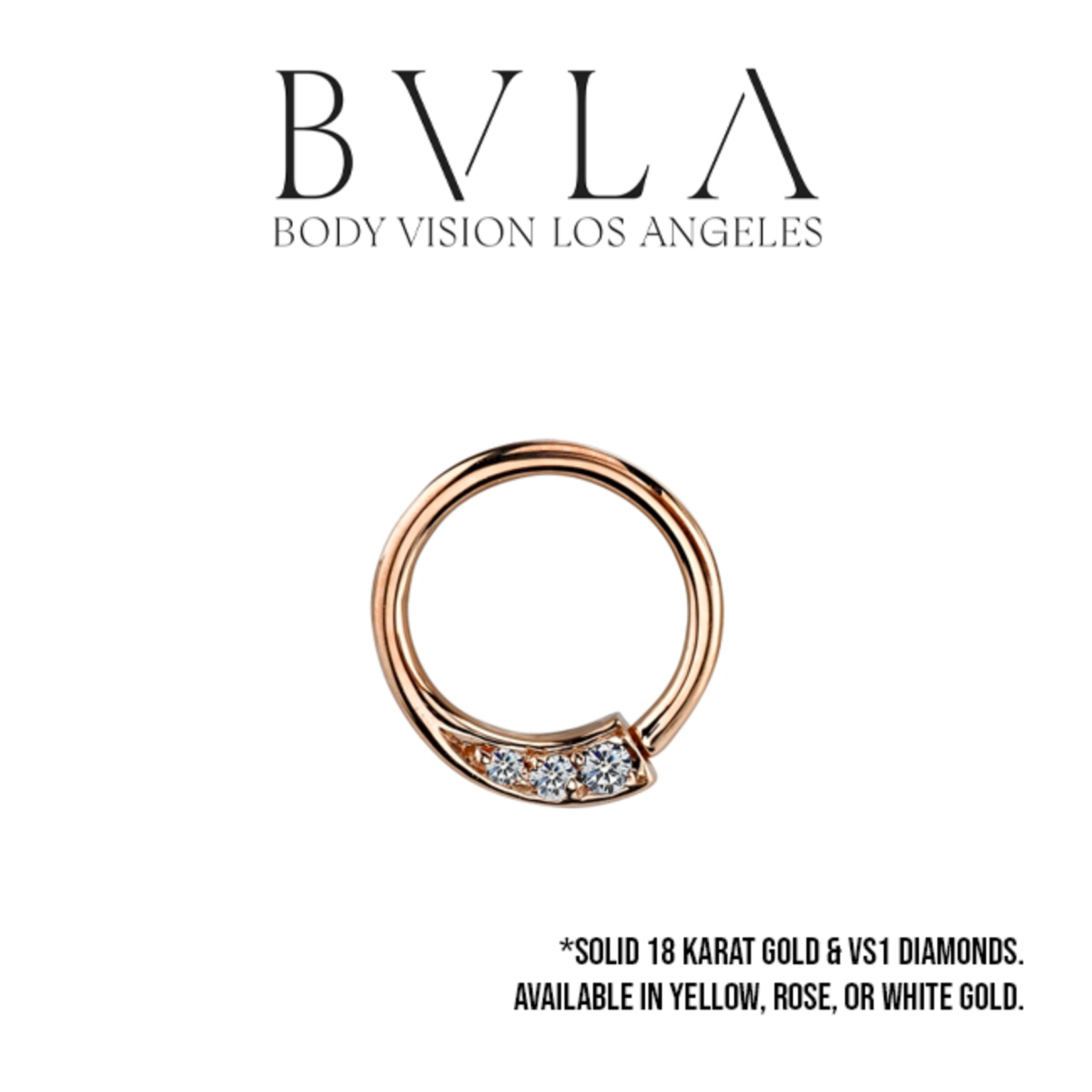 BVLA BVLA 16g "Prysm" seam ring with 2x 1.0mm VS1 Diamond and 1x 1.5mm VS1 Diamond
