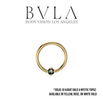 BVLA BVLA 16g "Fixed Prong Ring" with Mystic Topaz