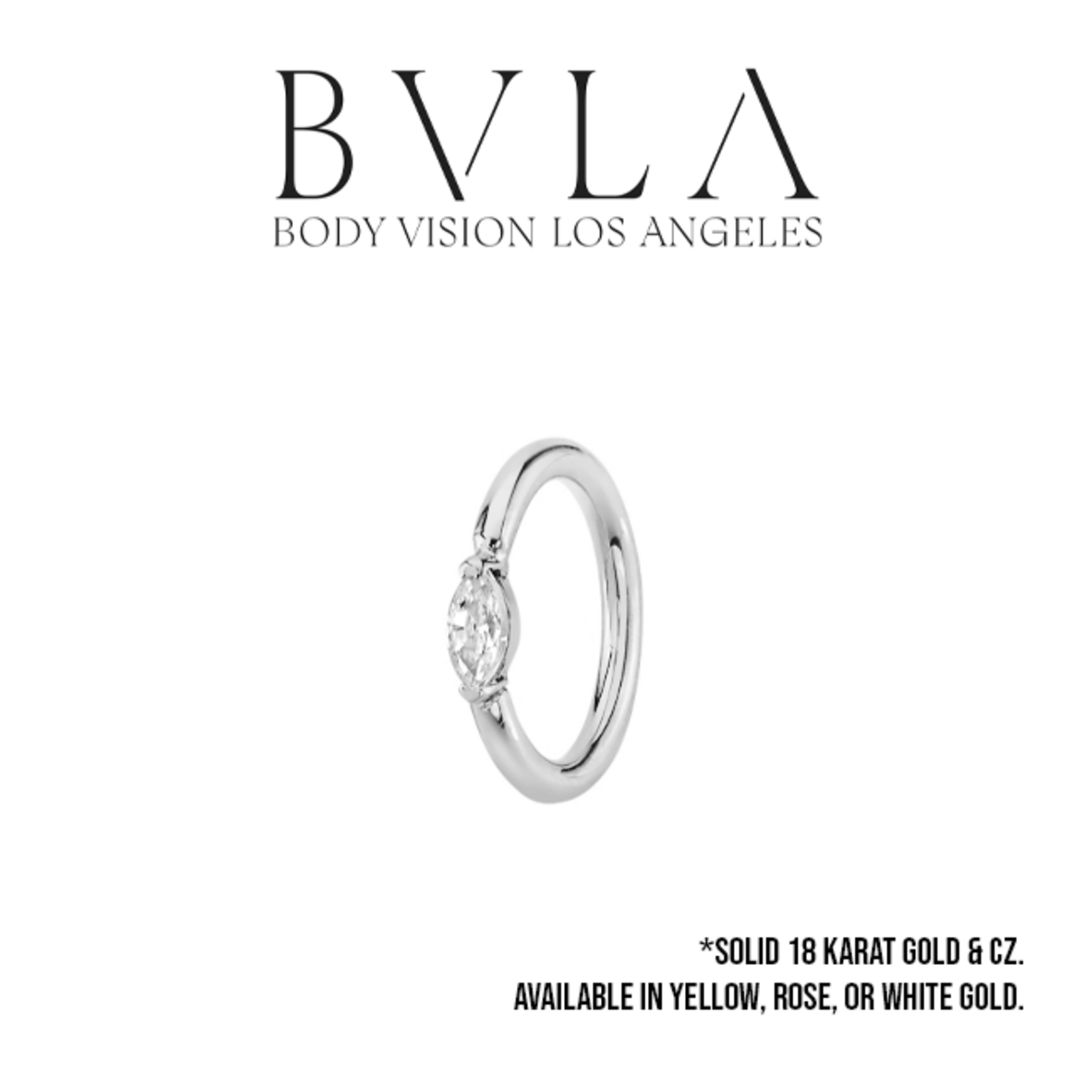 BVLA BVLA 18g "Fixed Marquise Ring" with CZ