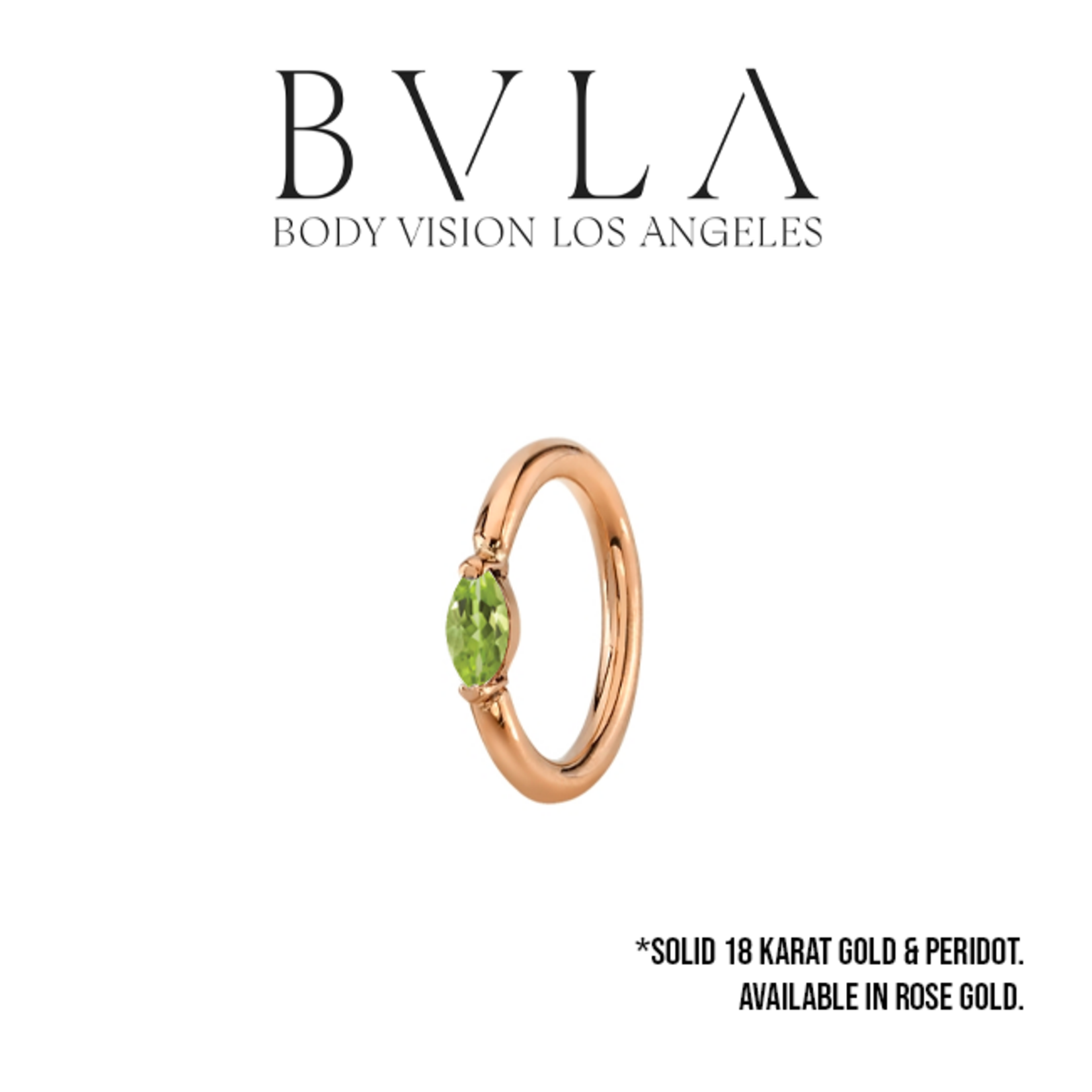 BVLA BVLA 18g "Fixed Marquise Ring" with Peridot