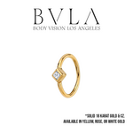 BVLA BVLA 18g "Fixed Princess Bezel Ring" with 2.0mm CZ