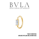 BVLA BVLA 16g "Fixed Baguette Ring" with CZ. Navel Orientation