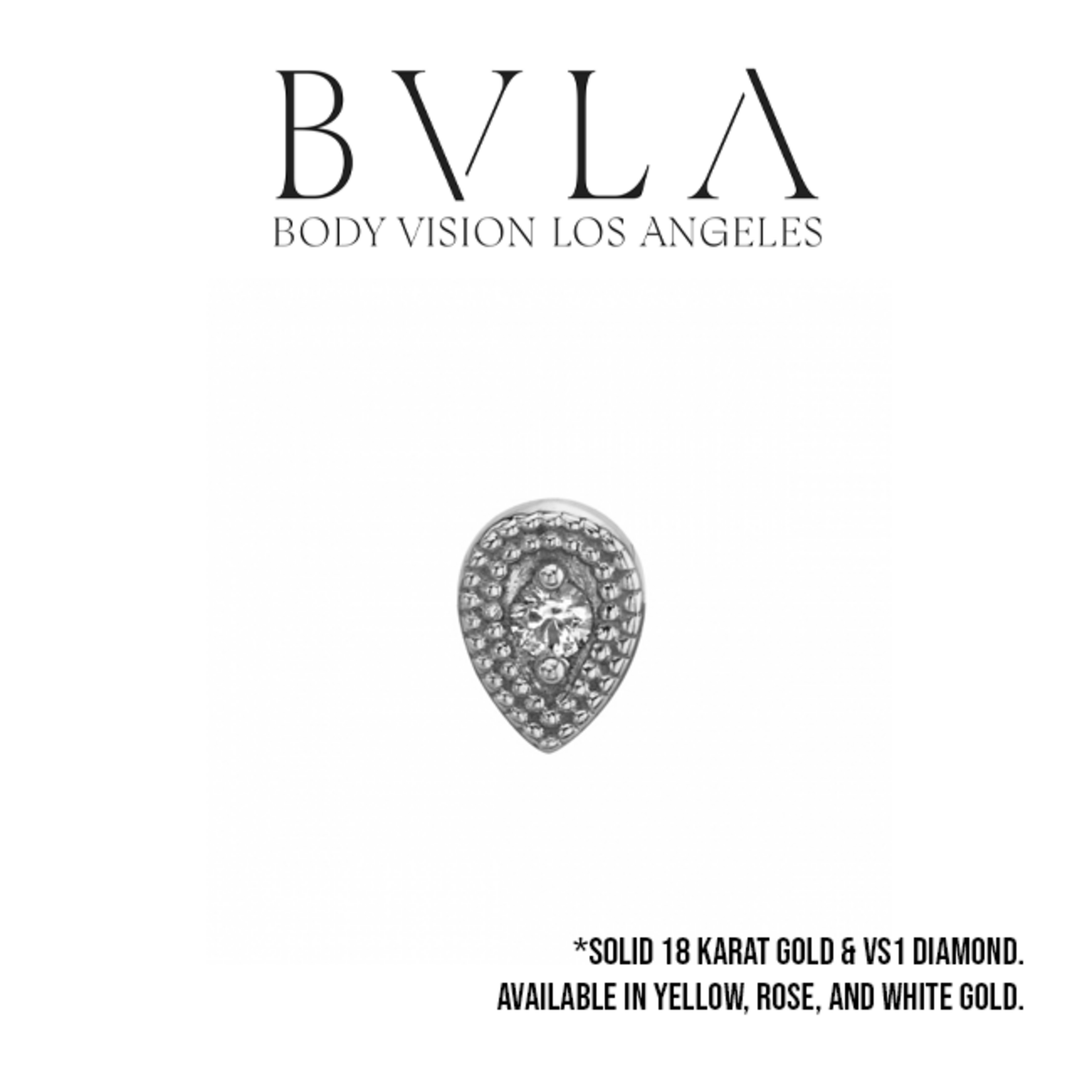 BVLA BVLA "Double Pear Harlequin" press fit end with VS1 Diamond