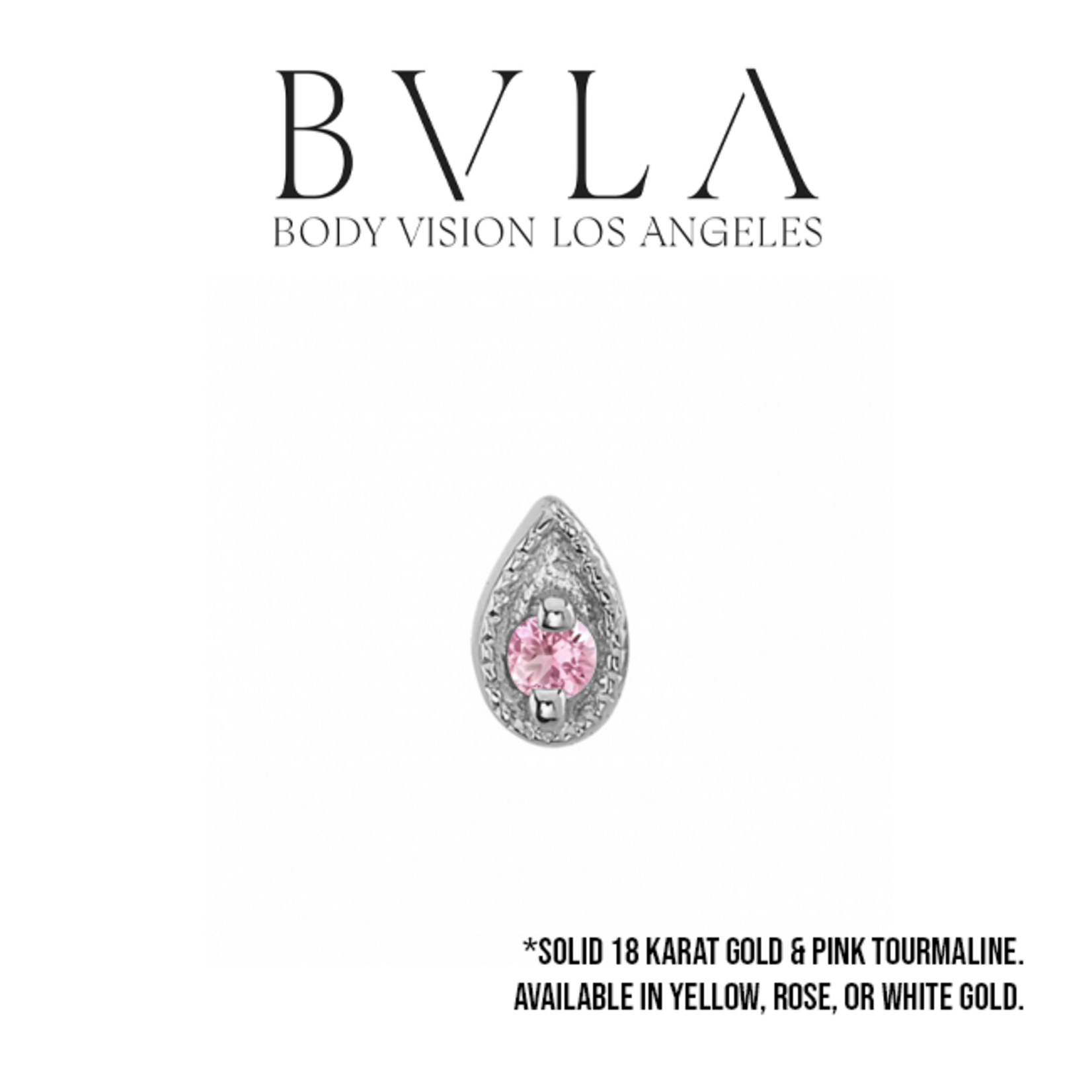 BVLA BVLA "Pear Harlequin" press fit end with AA Pink Tourmaline