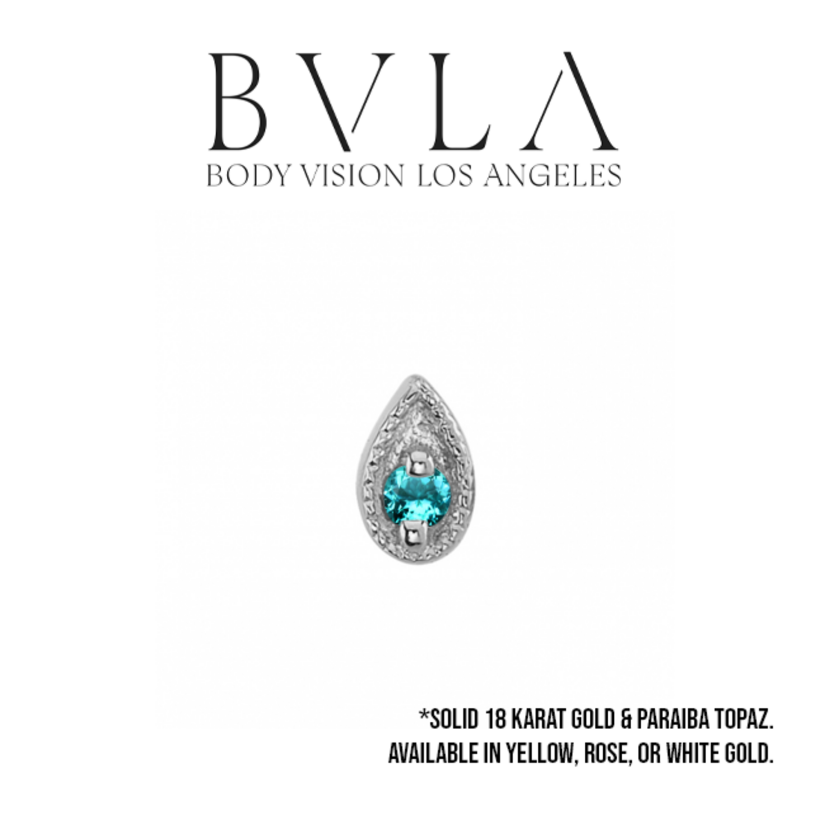 BVLA BVLA "Pear Harlequin" press-fit end with Paraiba Topaz