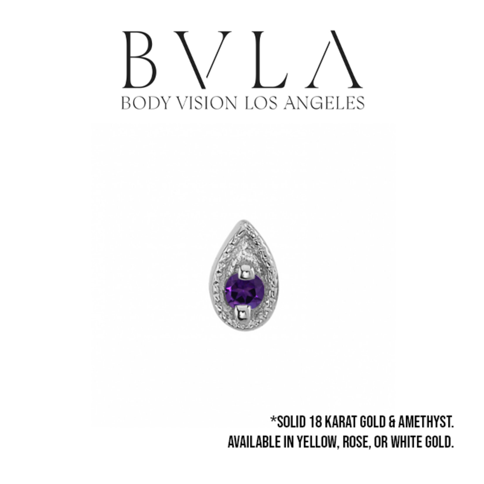 BVLA BVLA "Pear Harlequin" press fit end with AA Amethyst