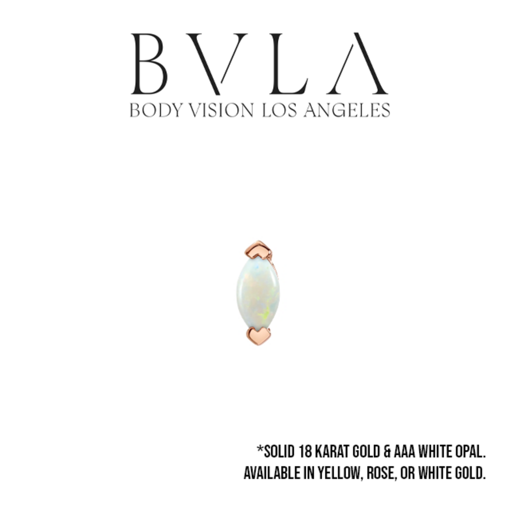 BVLA BVLA "V-Prong Marquise" press-fit end with AAA White Opal
