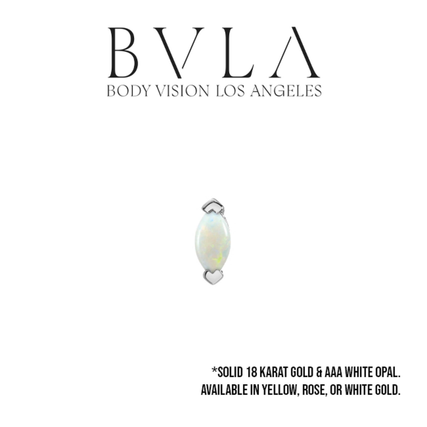 BVLA BVLA "V-Prong Marquise" press-fit end with AAA White Opal
