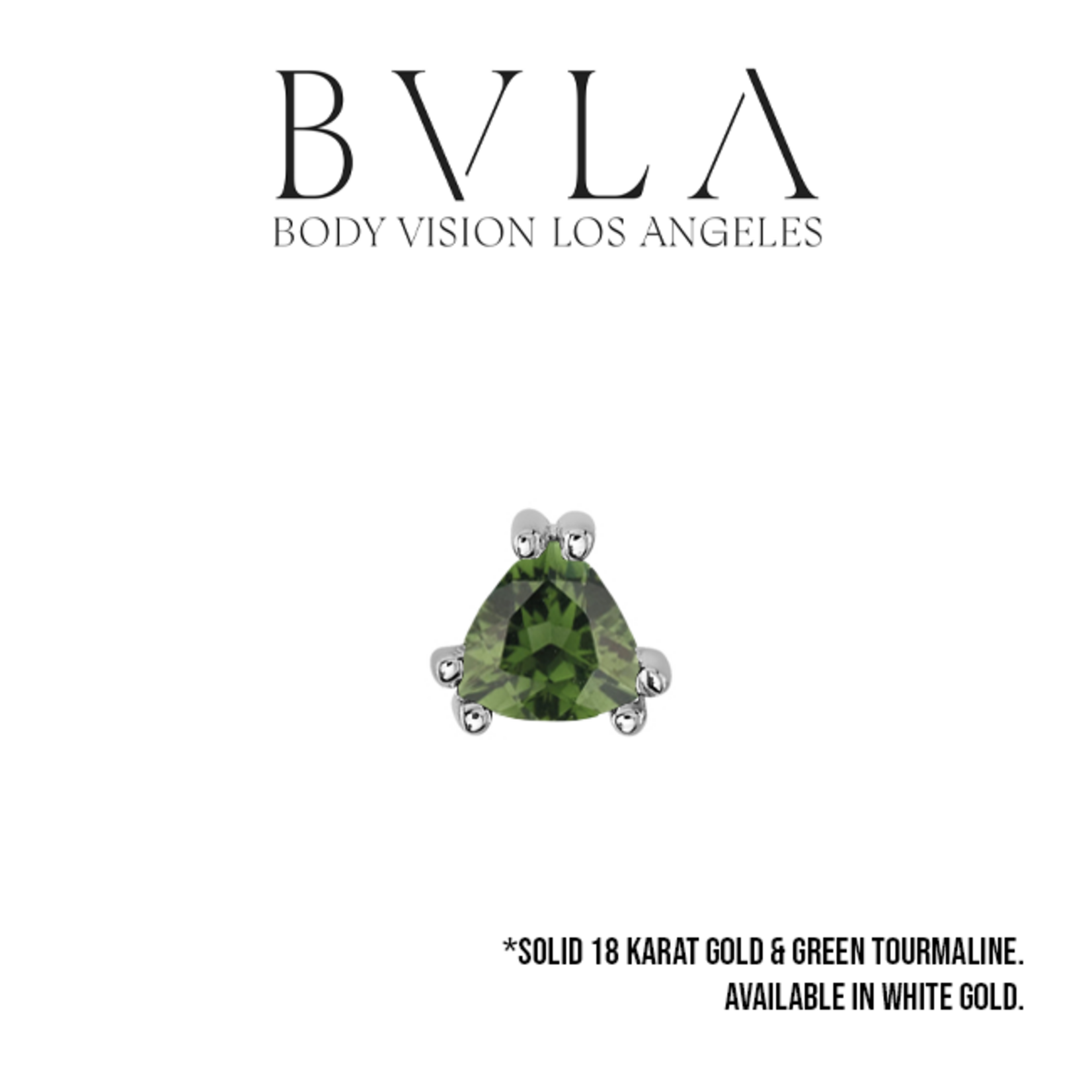 BVLA BVLA "Tanti" double-prong press-fit end with Green Tourmaline Trillion