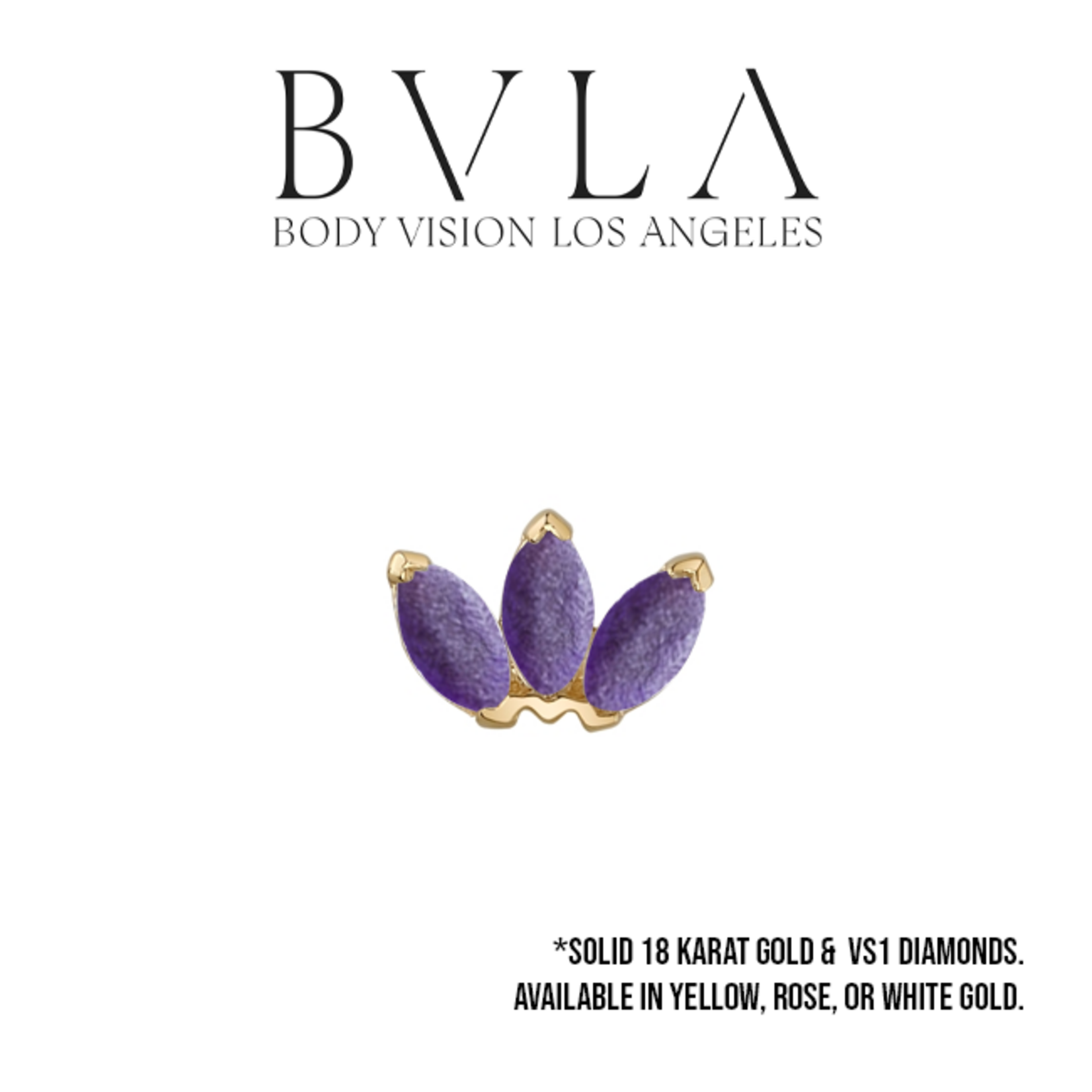 BVLA BVLA "Marquise Fan" press-fit end with Sandblasted AA Amethyst